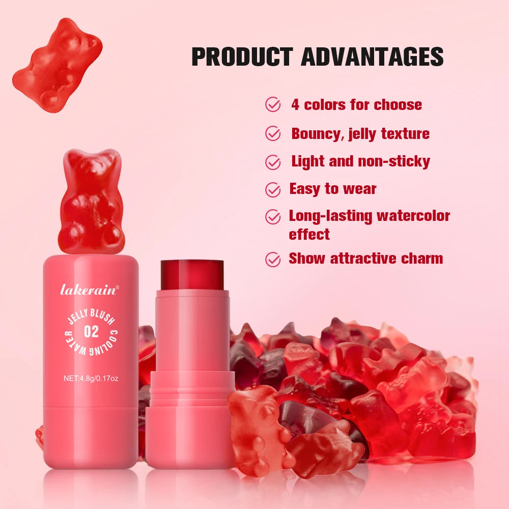 Cooling Water Jelly Blush Stick for Long Lasting Natural Lip and Cheek Tint