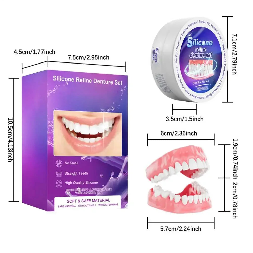 Temporary Silicone Denture Set for Comfortable Smile and Teeth Alignment - 17