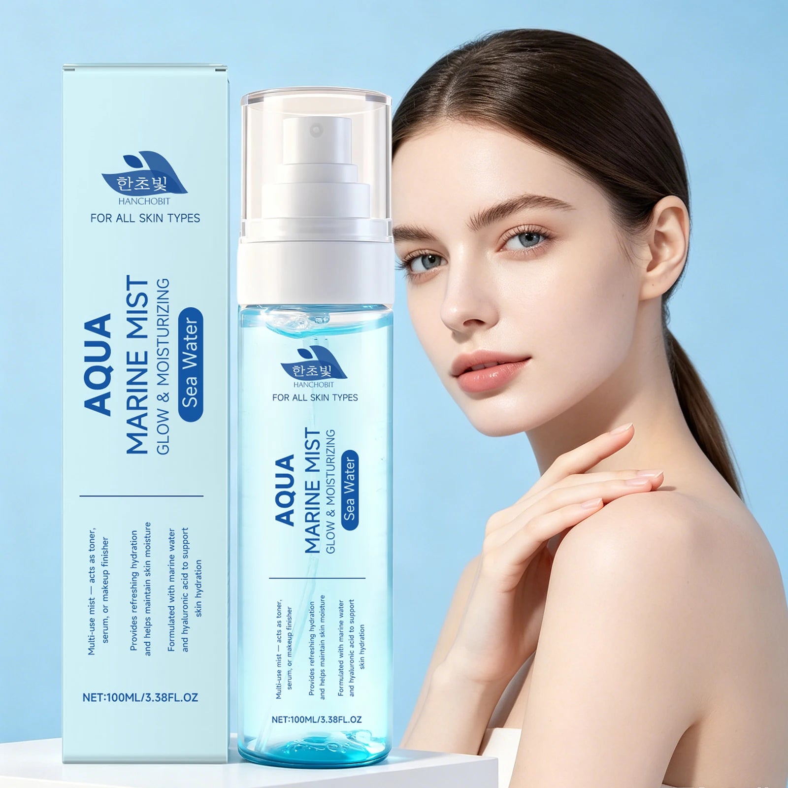 Sea Water and Hyaluronic Acid Hydrating Facial Mist for Glowing Skin - 3