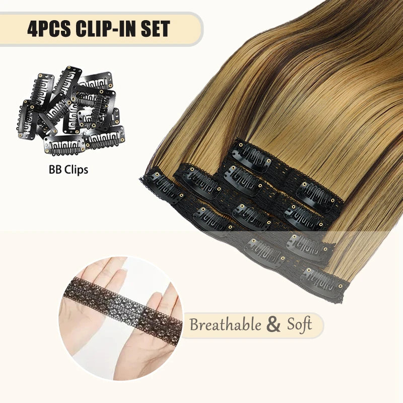 14-Inch Straight Clip-In Hair Extensions for Instant Volume - 7