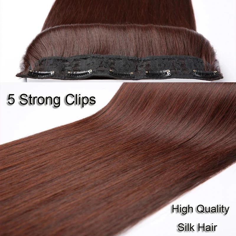 One-Piece Clip-In Long Straight Hair Extension for Women - 4