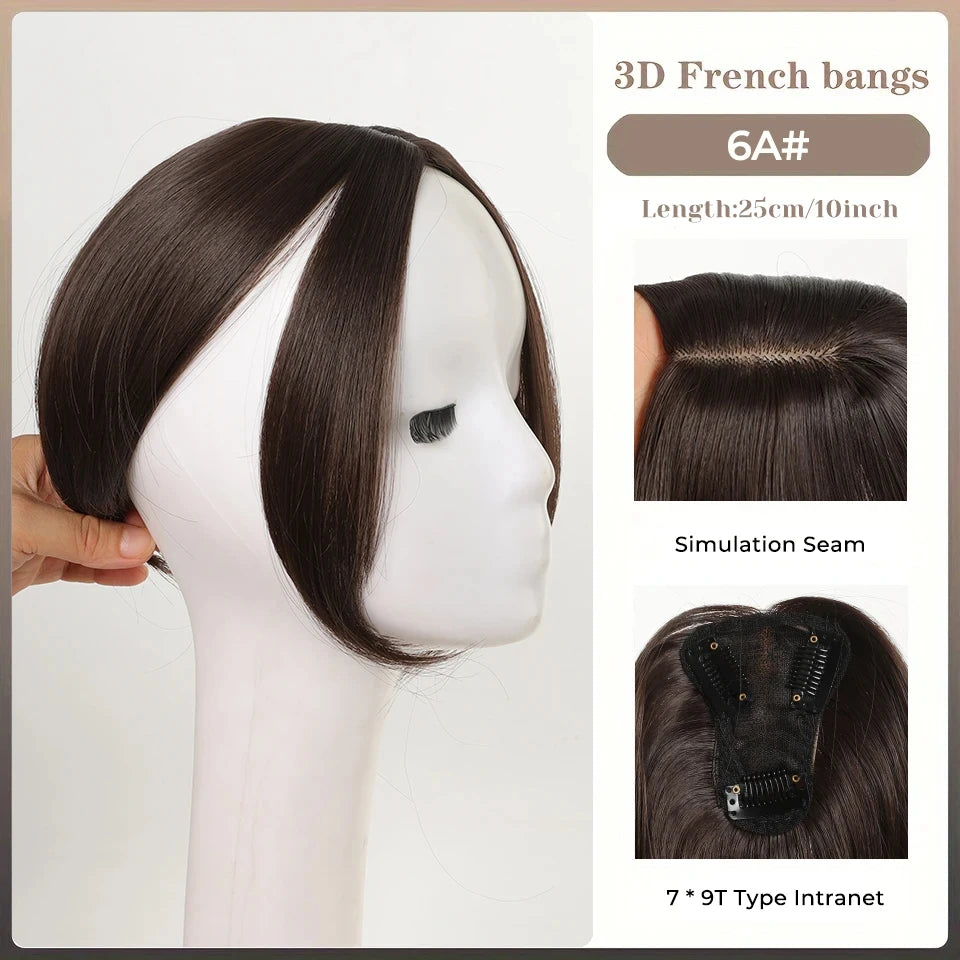Clip-In Hair Topper Bangs Extension for Natural Volume and Style