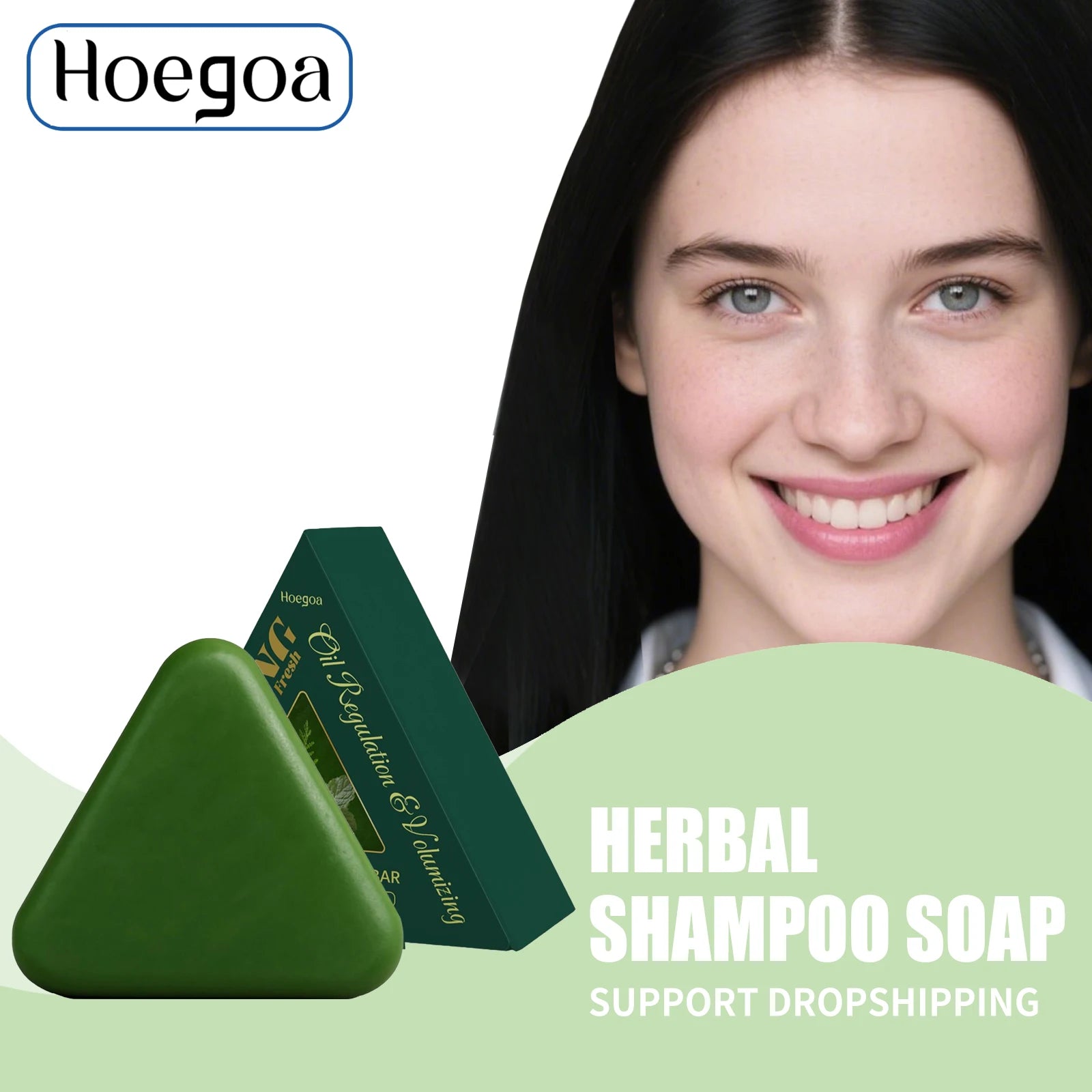 Herbal Triangle Shampoo Bar for Hair Growth and Deep Scalp Cleansing - 1