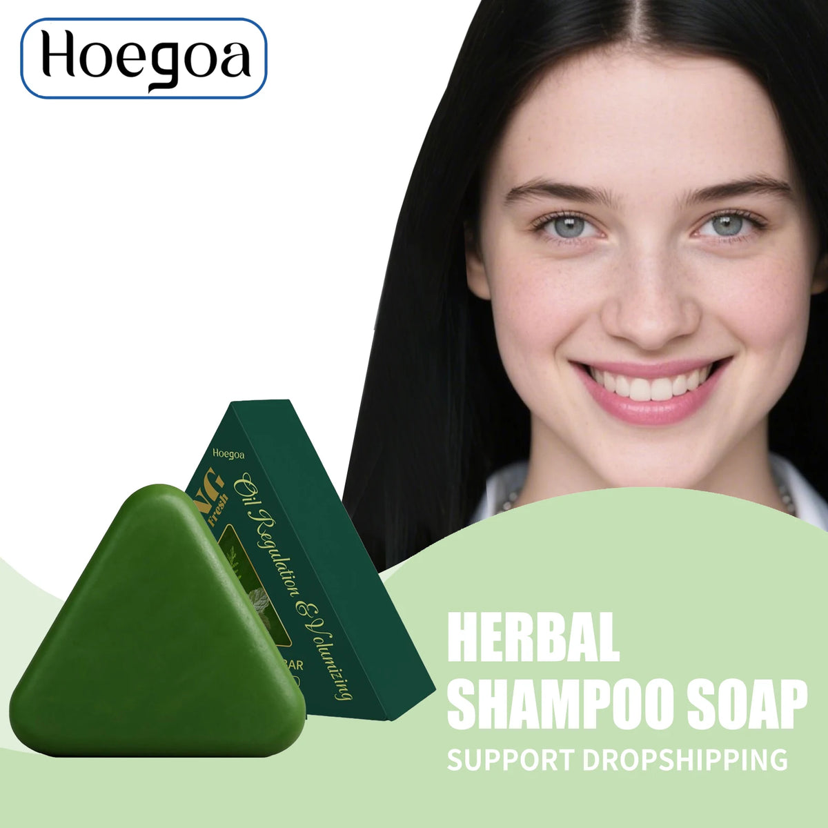 Herbal Triangle Shampoo Bar for Hair Growth and Deep Scalp Cleansing