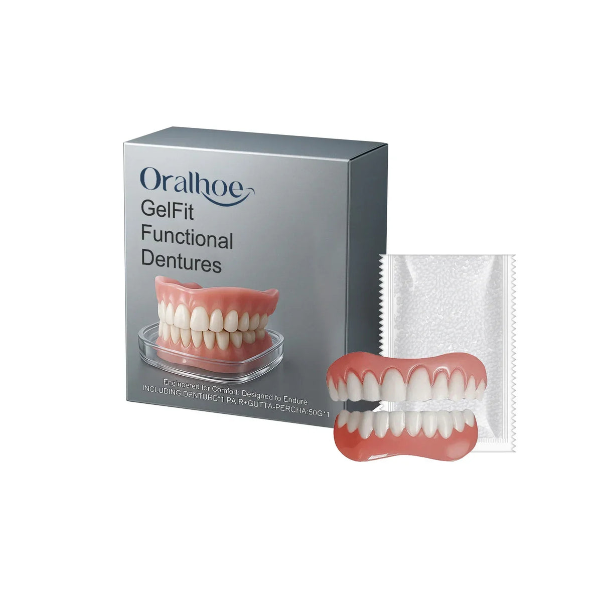 Temporary Cosmetic Denture Kit for Missing Teeth and Smile Restoration