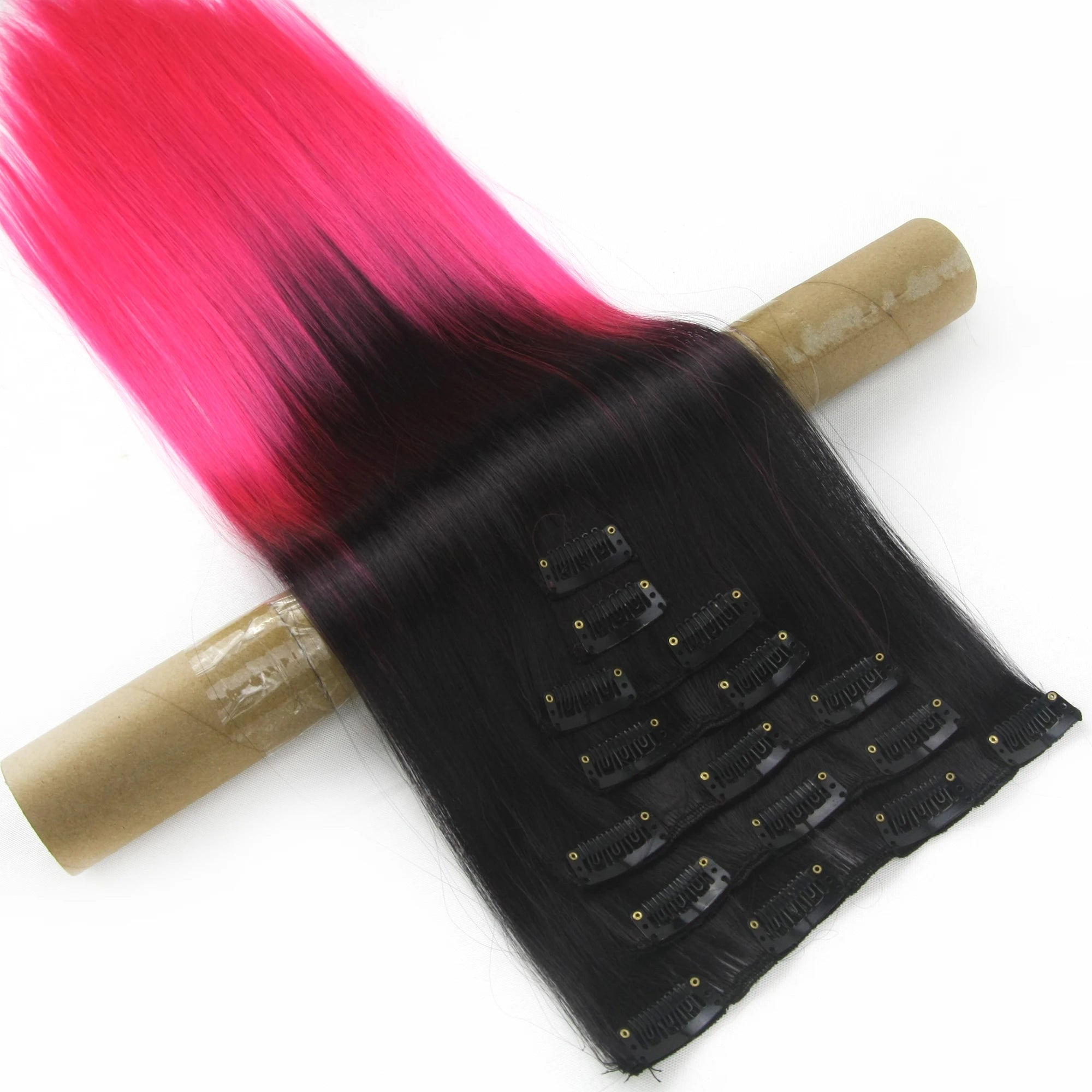 Straight Ombre Clip-In Synthetic Hair Extensions - 8
