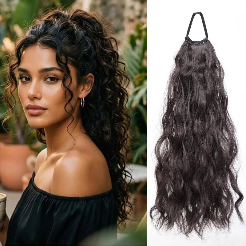 Wavy Ponytail Hair Extension with Elastic Band - 6