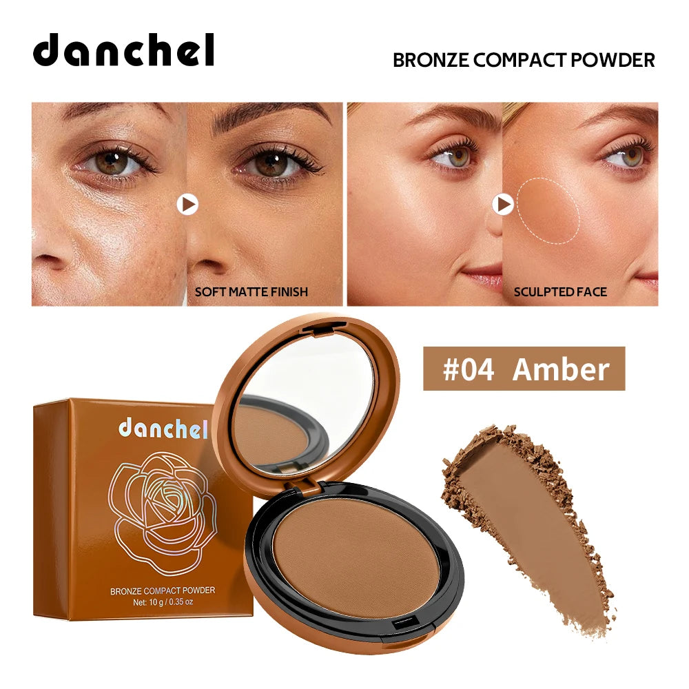 Matte Bronze Pressed Powder for Sculpted Face and Oil Control