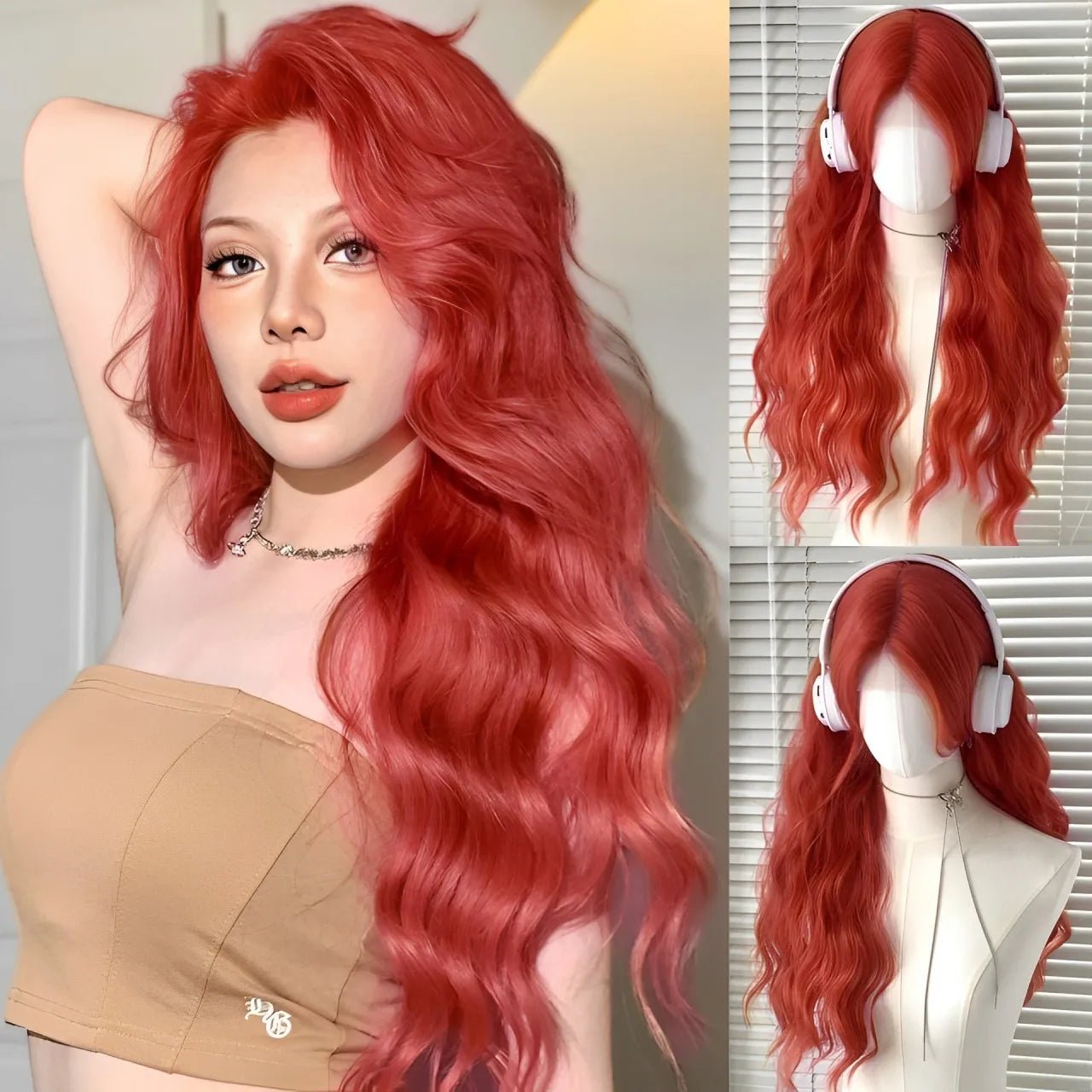 Long Straight Cosplay Wig with Bangs for Parties - 34