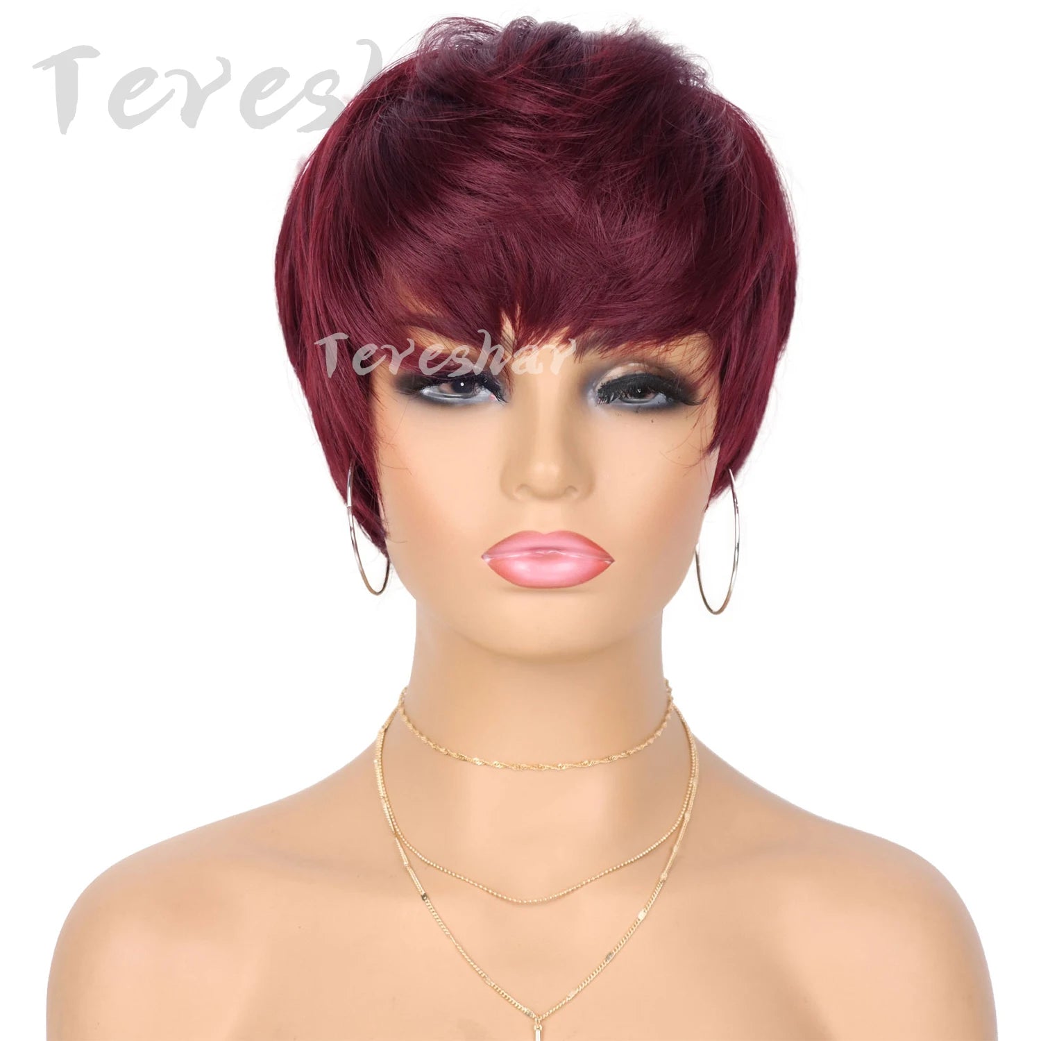 Short Pixie Cut Layered Wig with Bangs for Women Daily Styling - 13