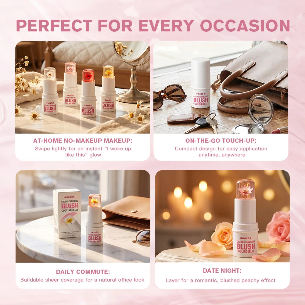 pH Adaptive Color Changing Jelly Blush for Lips Cheeks and Eyes