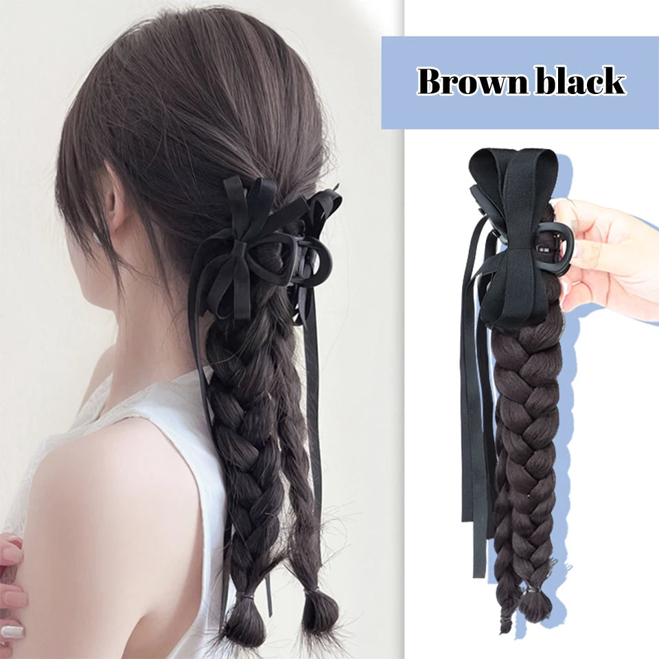 Long Clip-In Bubble Braid Ponytail Hair Extension for Daily Styling