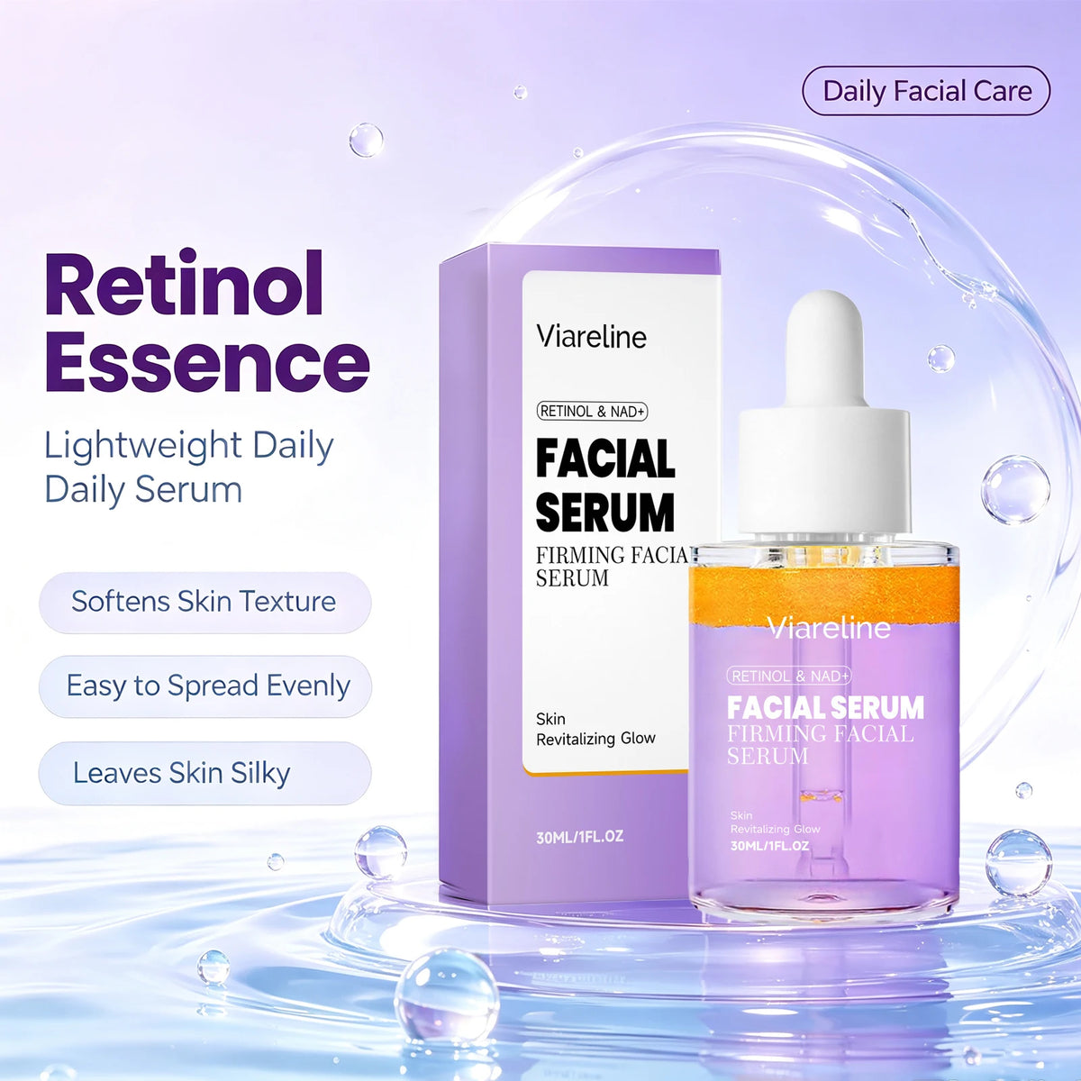 Anti-Aging Retinol Facial Serum for Skin Firming and Fine Line Reduction