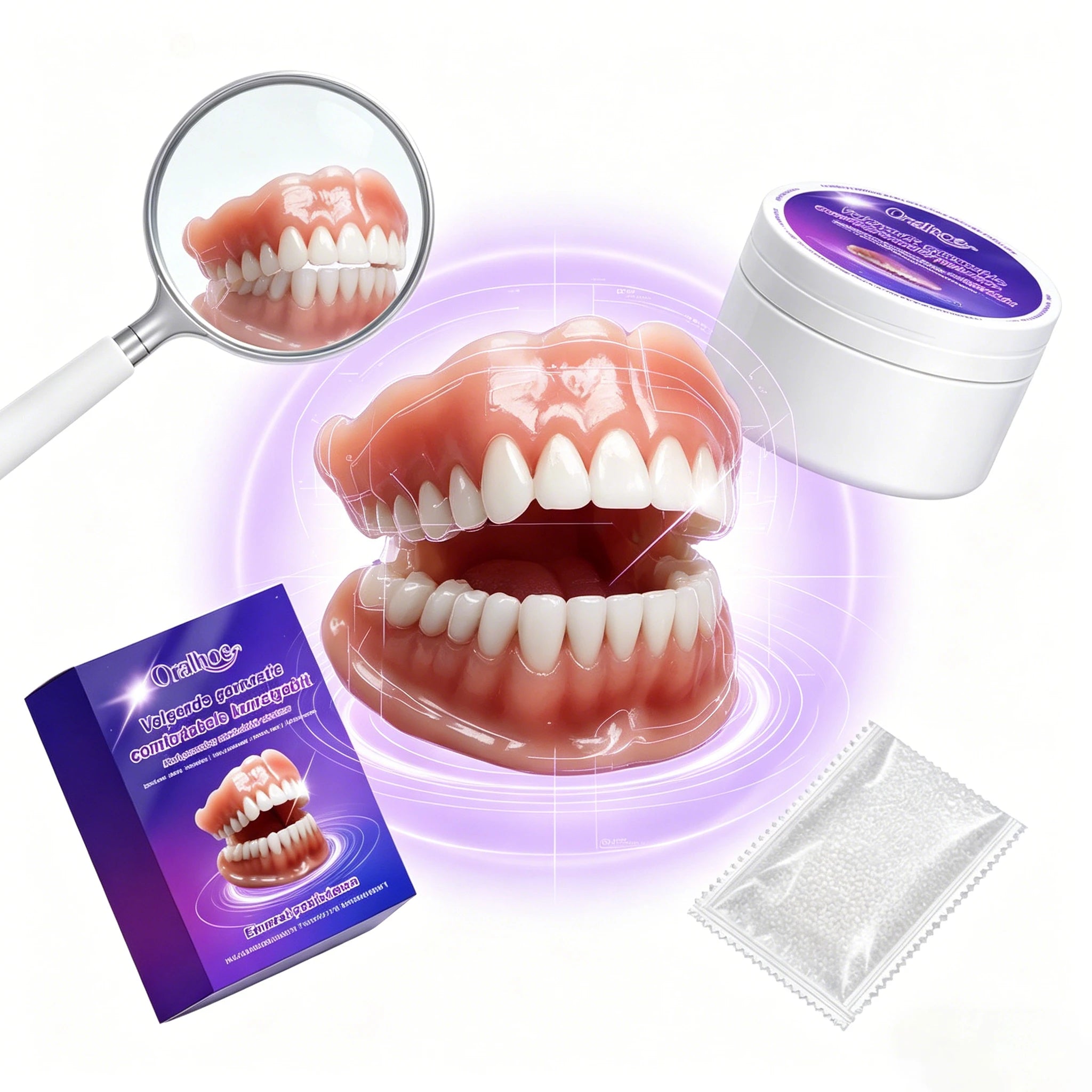 Soft Silicone Snap-On Denture Kit for Realistic Natural Looking Smile - 1