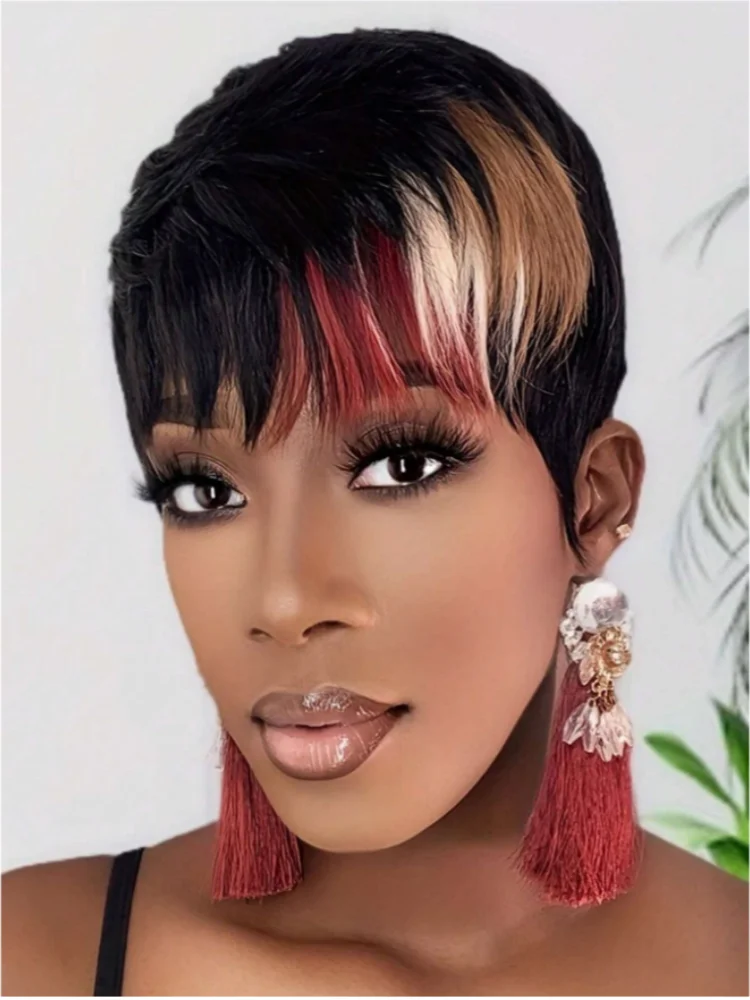 Short Curly Pixie Cut Wig for Daily Wear - 1
