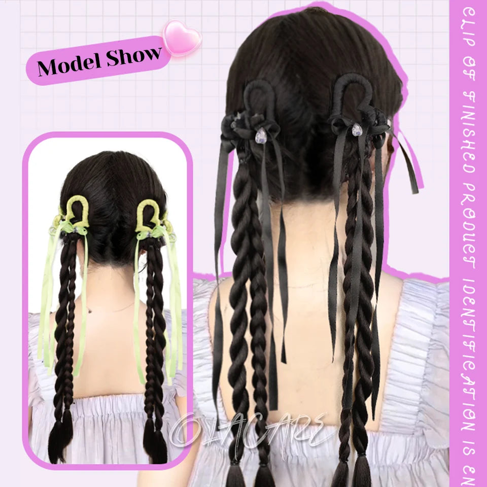 Long Clip-In Bubble Braid Ponytail Hair Extension for Daily Styling
