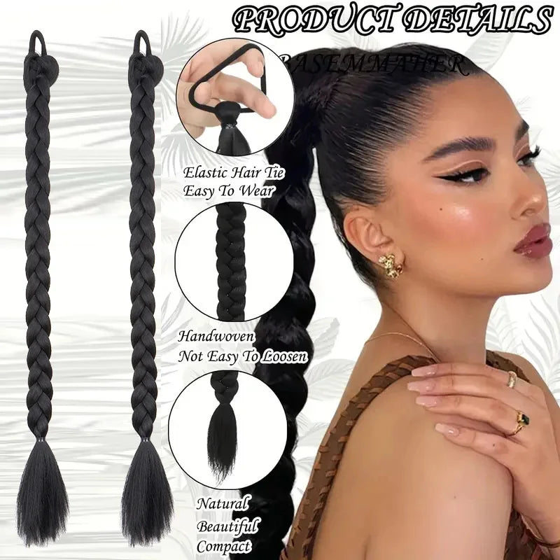 24-Inch Braided Ponytail Extensions for Instant Volume - 4