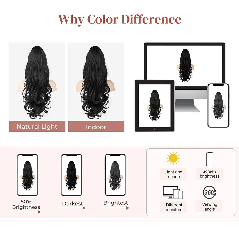 24 Inch Long Curly Ponytail Hair Extension for Daily Volume and Styling - 6