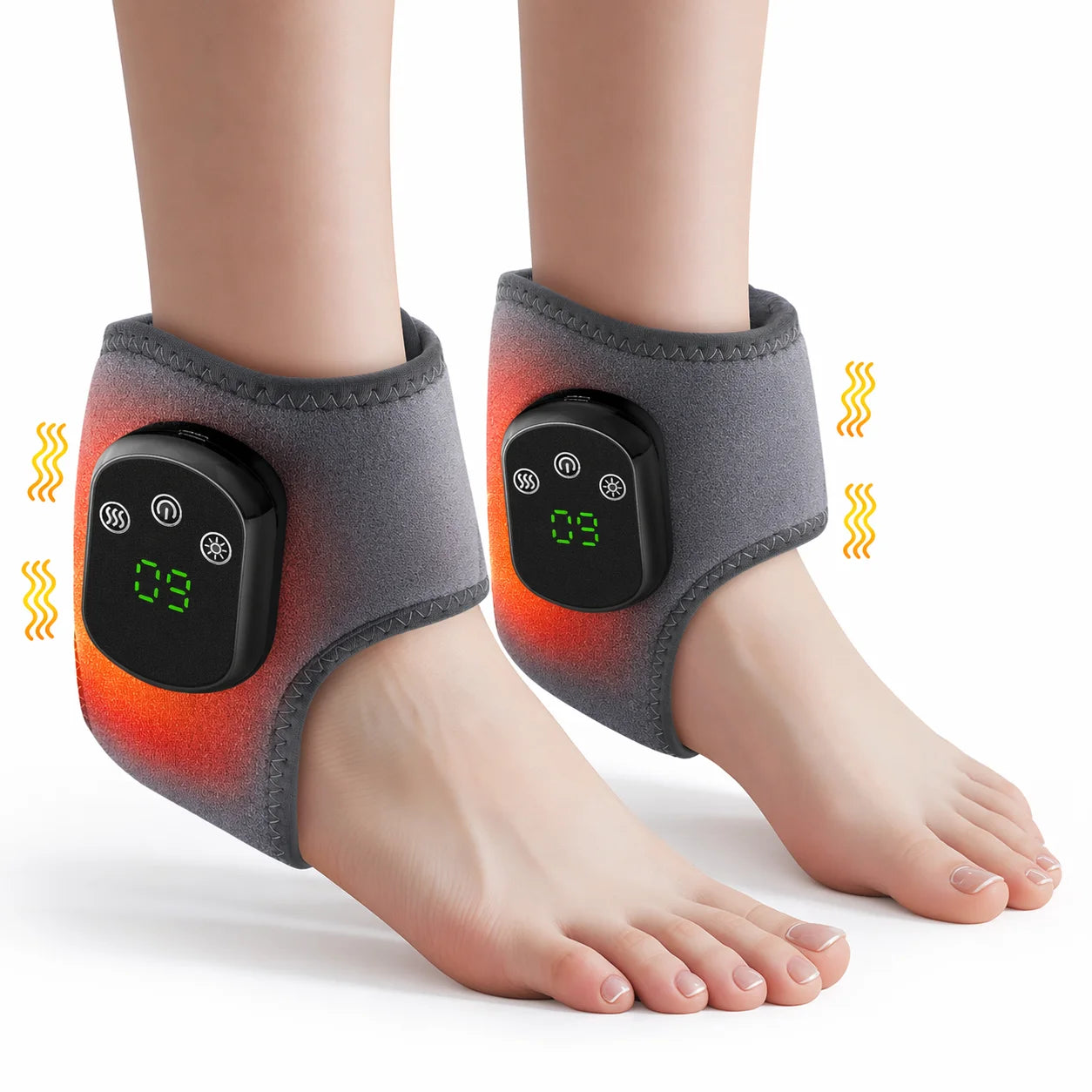 Heated Ankle Massager with Vibration for Pain Relief and Muscle Recovery - 16