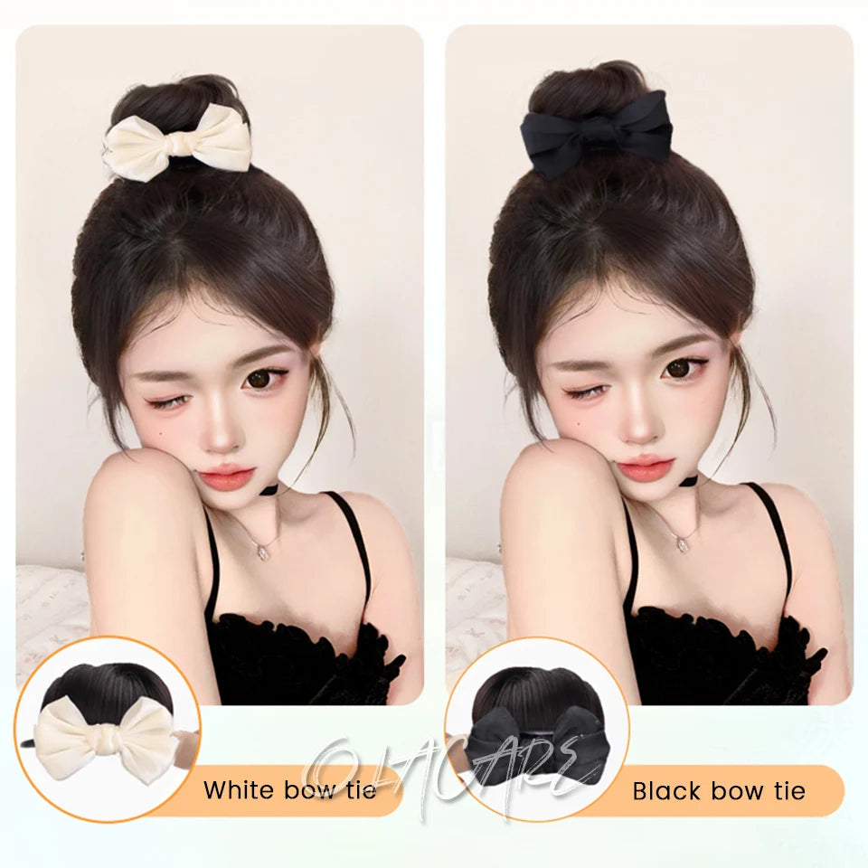 Synthetic Flower Bud Hair Bun Extension with Claw Clip - 16