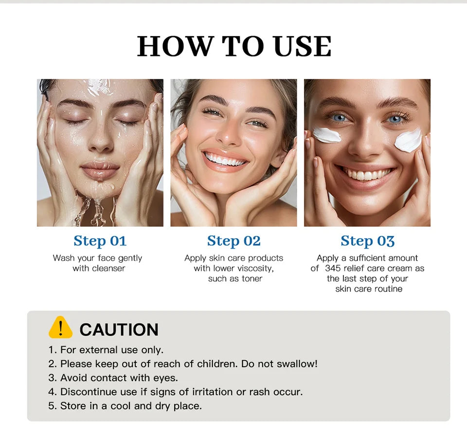 3 4 5 Relief Face Cream for Acne-Prone and Sensitive Skin