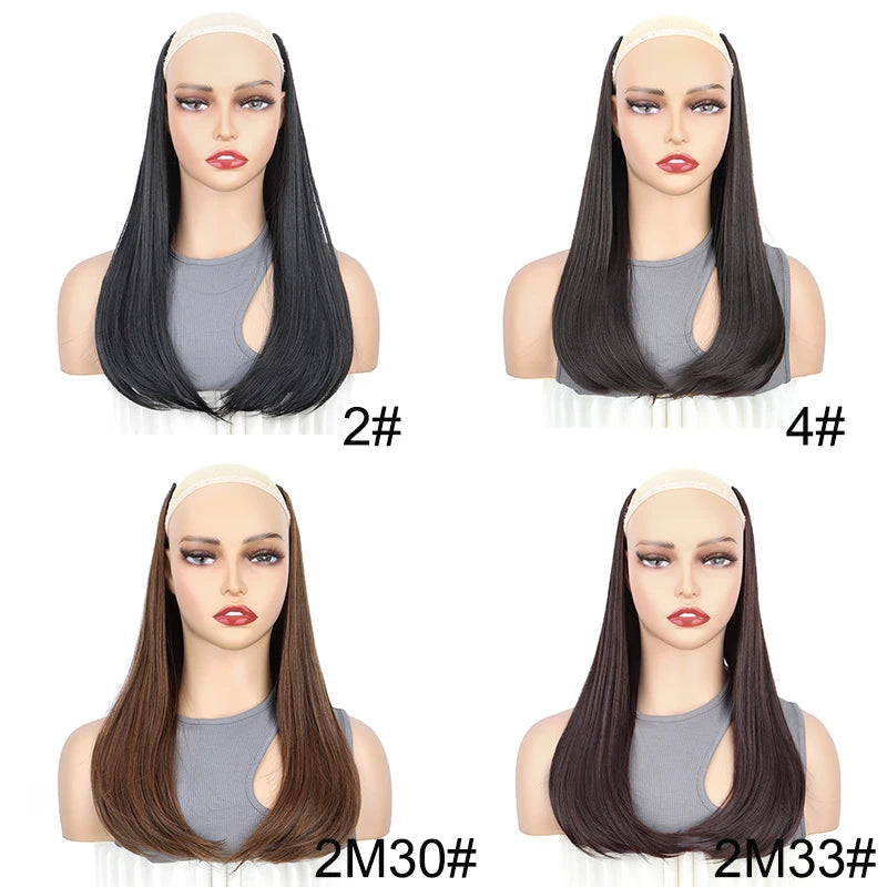 18-Inch Straight V-Shaped Clip-In Hair Extension for Women - 3
