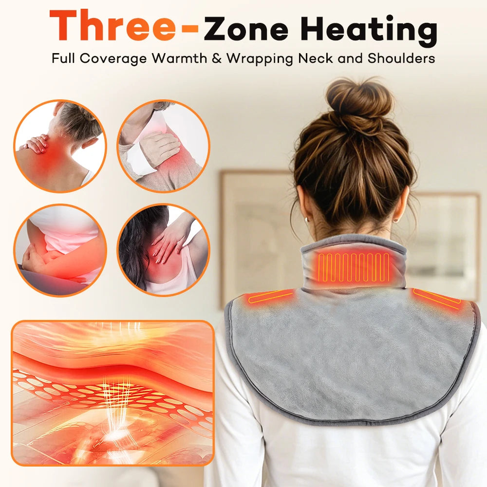 USB Powered Heated Shoulder and Neck Shawl with 3 Adjustable Temperatures - 3