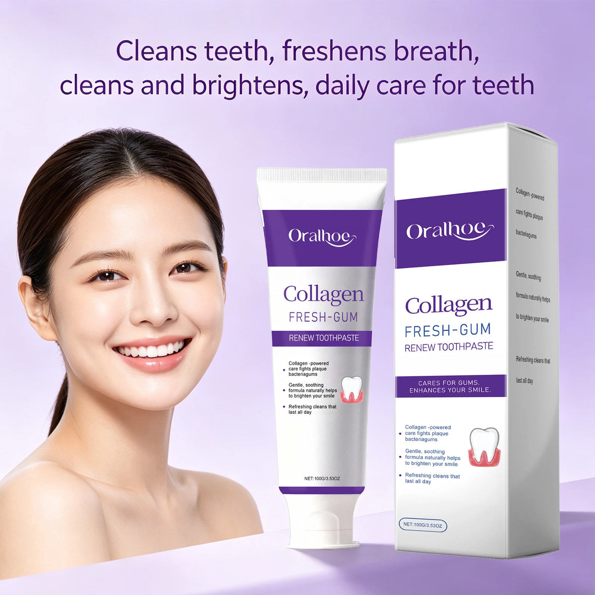 Collagen Whitening Toothpaste for Deep Cleaning and Fresh Breath