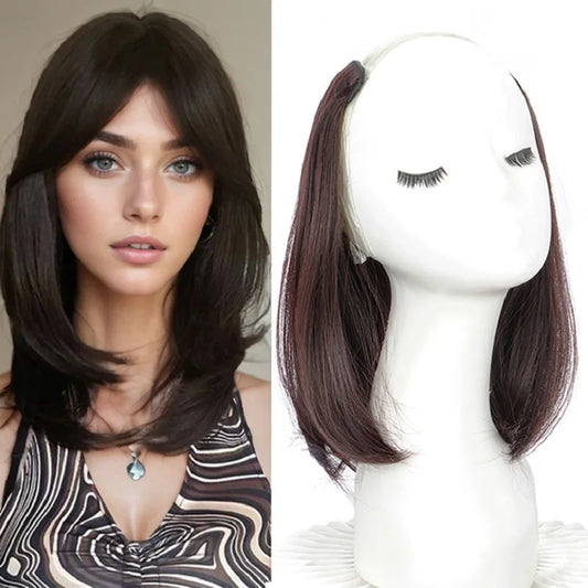 Invisible V-Shaped Short Straight Hair Extension for Women
