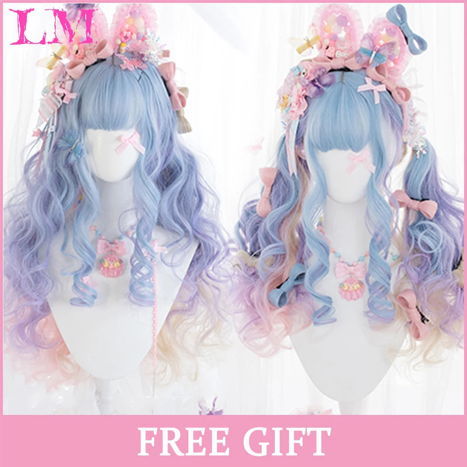 24-Inch Long Pink Cosplay Wig for Costumes