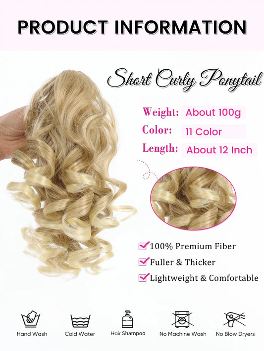 12-Inch Curly Claw Clip Ponytail Extension