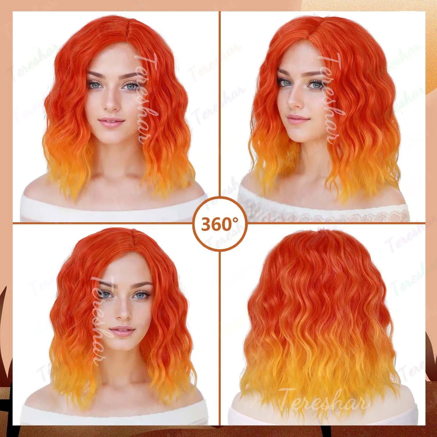 Short Curly Bob Wig for Halloween Costume and Cosplay Parties - 2