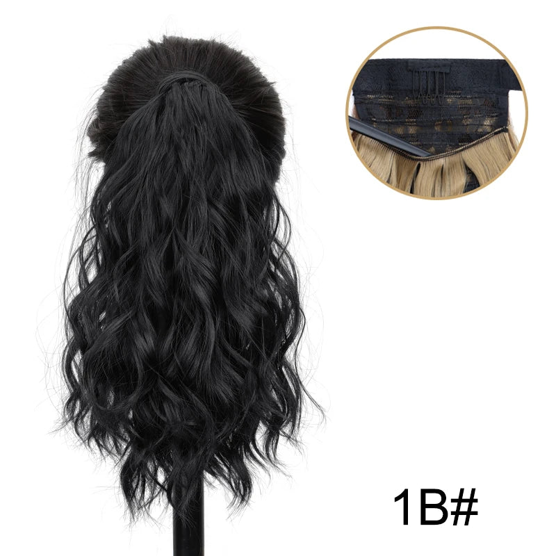 14-Inch Wavy Wrap-Around Clip-In Ponytail Hair Extension - 15