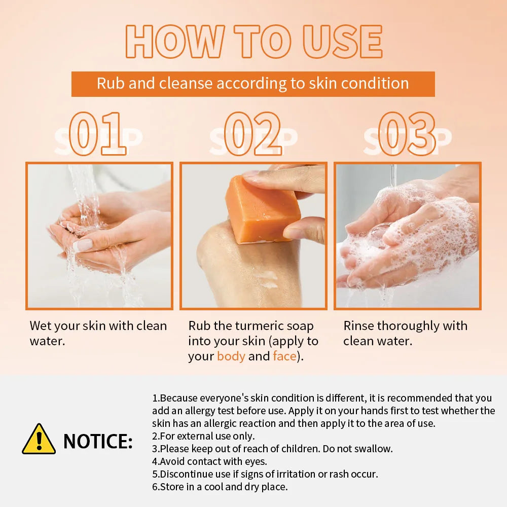 Brightening Turmeric Soap Bar for Face and Body Deep Cleansing - 5