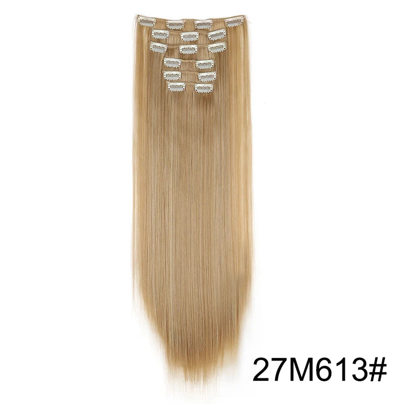 24-Inch Long Straight Clip-In Hair Extensions for Daily Wear - 12