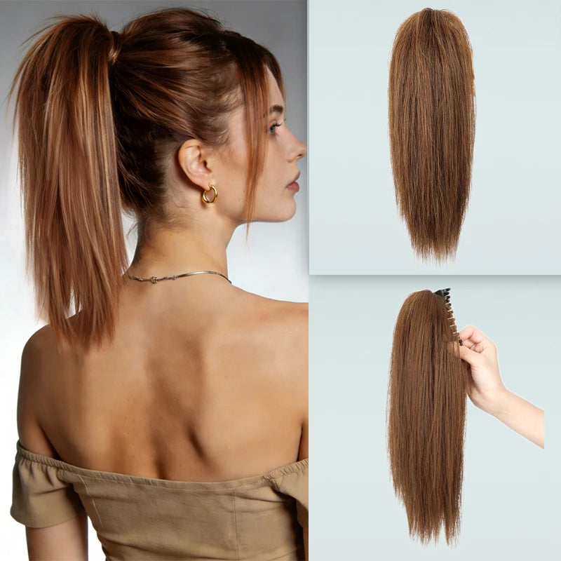 14-Inch Straight Claw Clip Ponytail Extension