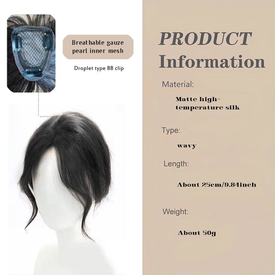 Clip-In Hair Topper for Volume and Natural Fringe