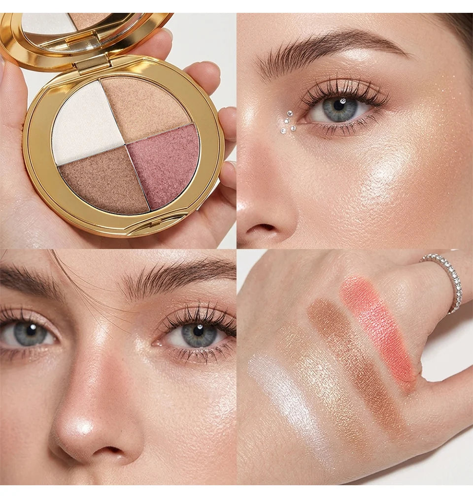4-in-1 Highlighting and Contouring Face Palette for Eyes and Cheeks - 17