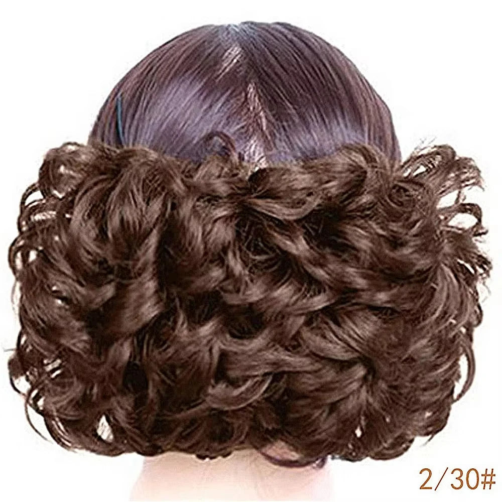Messy Curly Hair Bun Scrunchie for Instant Elegant Updo Hairstyles - 11