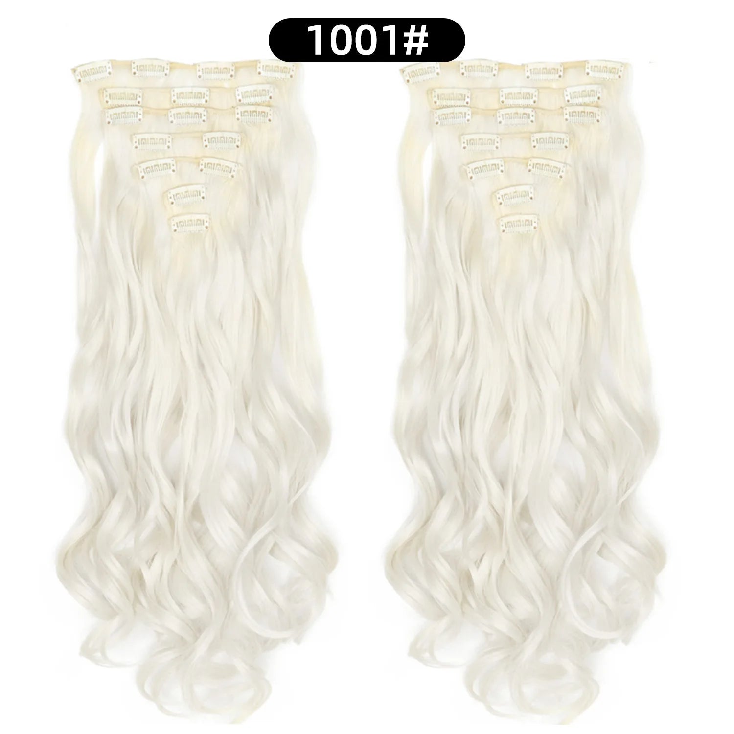 22 Inch Deep Wave Clip-In Hair Extensions Full Head Set - 41