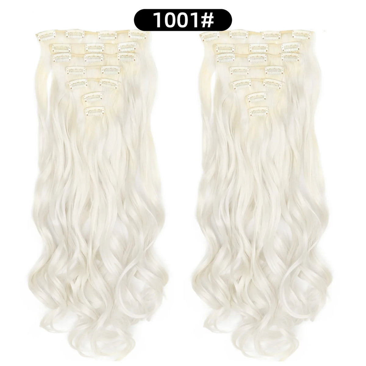 22 Inch Deep Wave Clip-In Hair Extensions Full Head Set