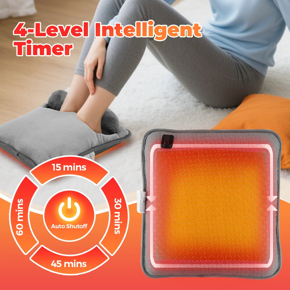 Electric Heated Foot Warmer with Adjustable Temperature and Timer - 9