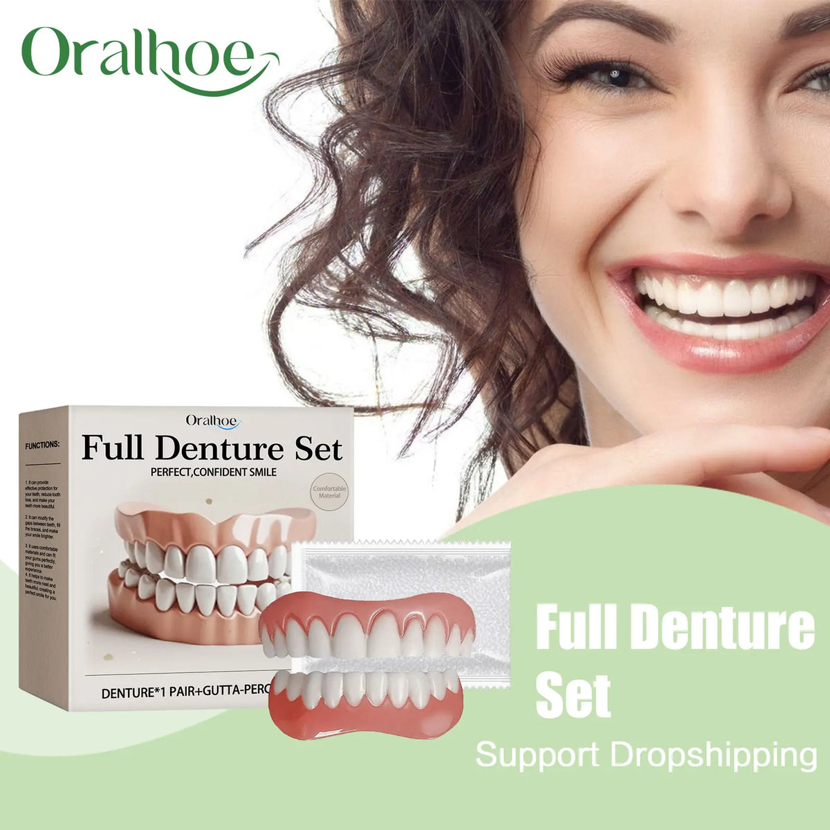 Temporary Silicone Denture Set for Instant Teeth Repair and Smile Makeover