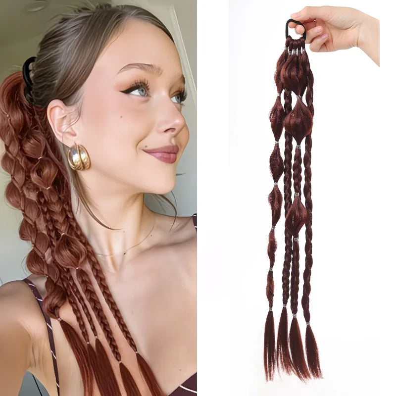 24-Inch Curly Bubble Braid Ponytail Extension - 6