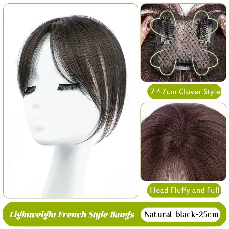 Clip-In Hair Topper Bangs Extension for Natural Volume and Style - 86