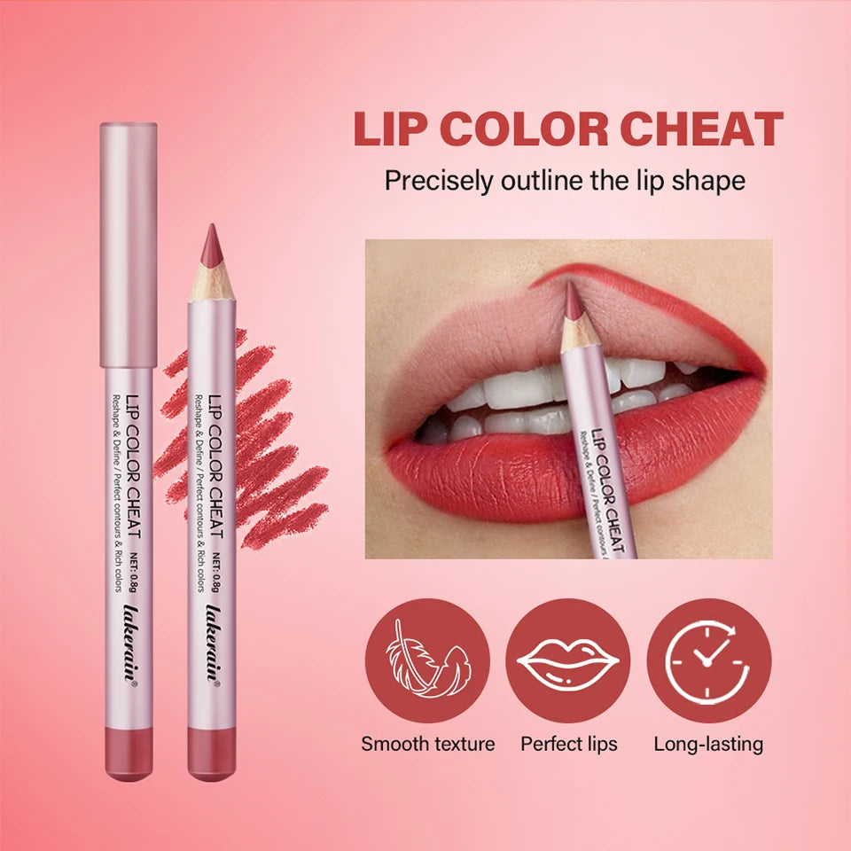 Waterproof Matte Lip Liner Pencil Set for Long-Lasting Defined Lips