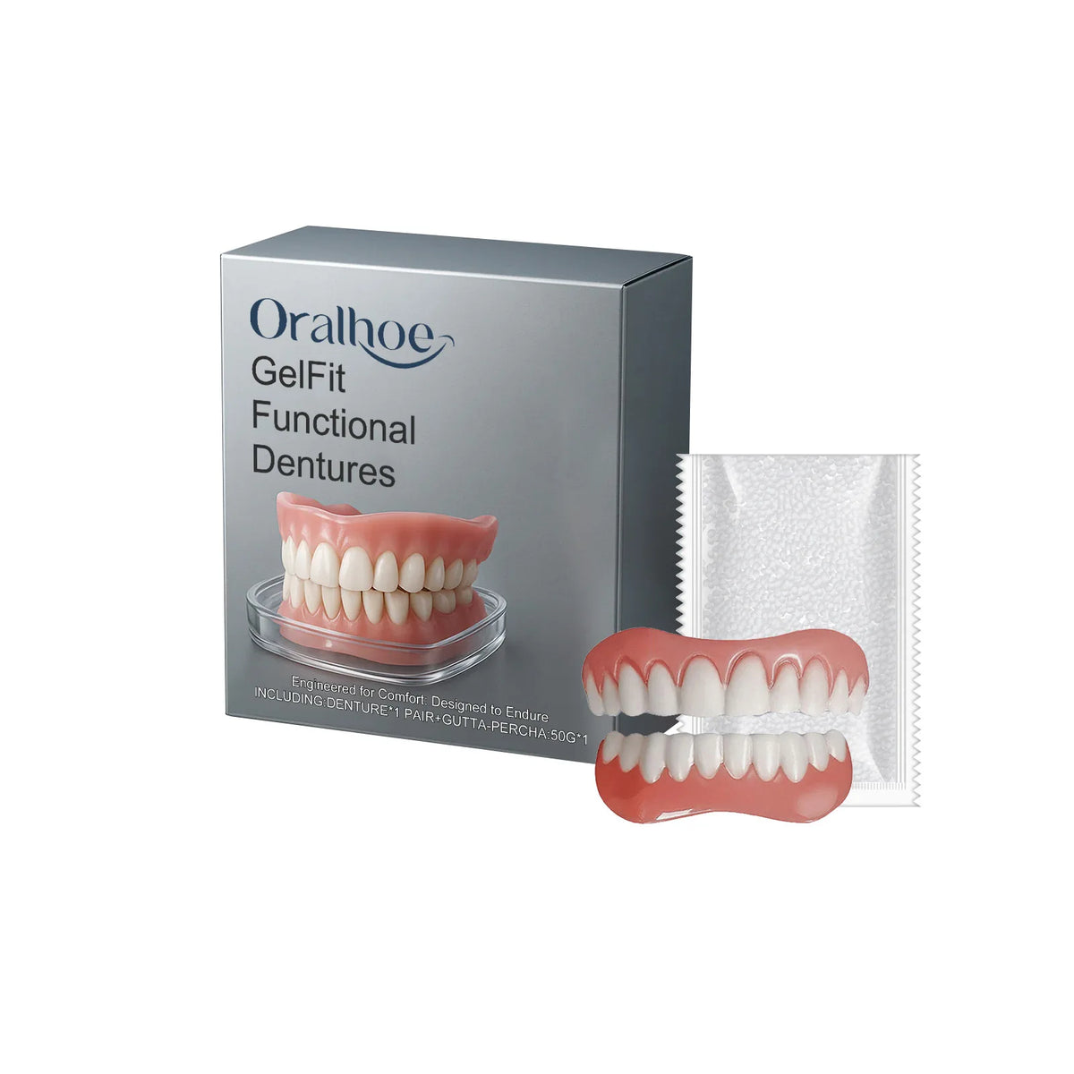 Temporary Cosmetic Denture Kit for Missing Teeth and Smile Restoration