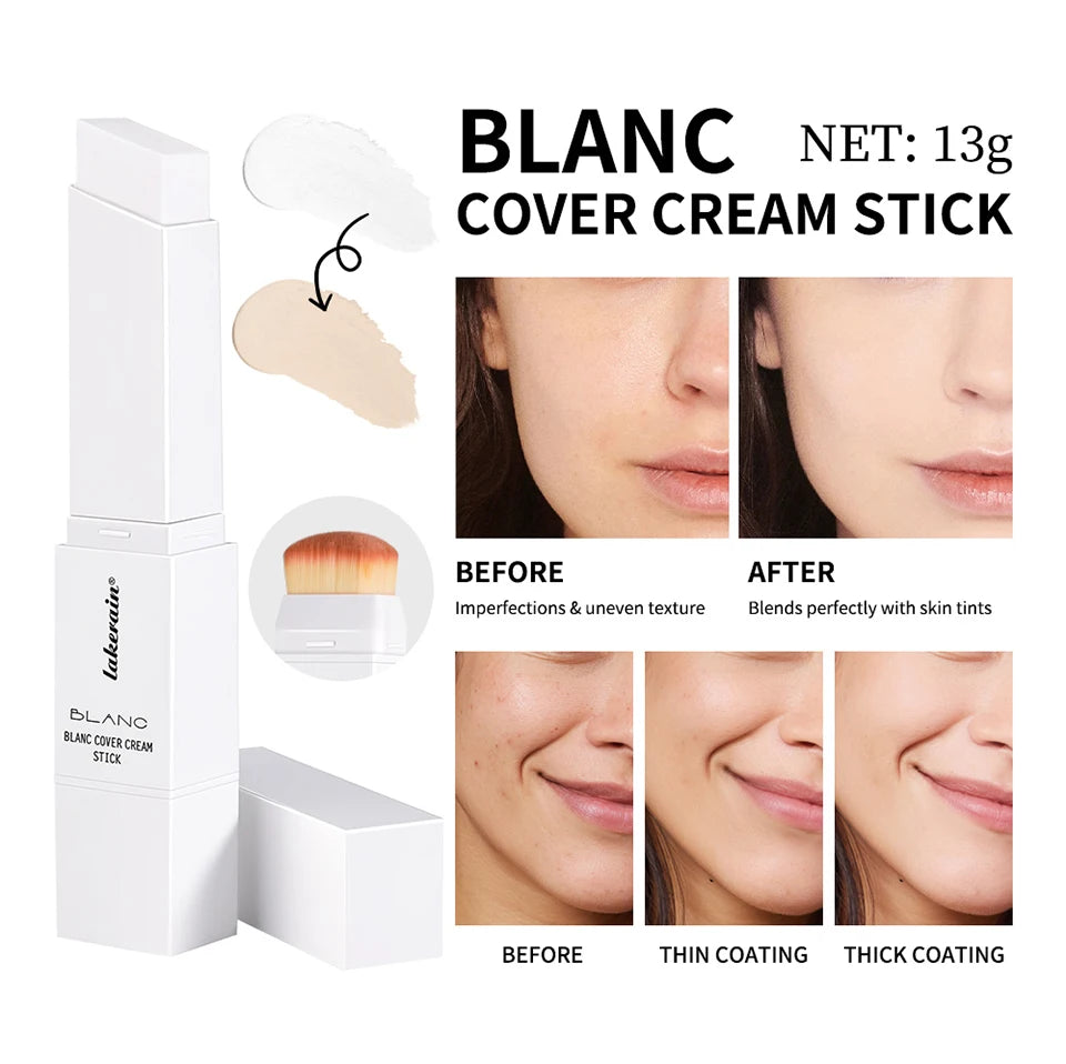 Color Changing Foundation Stick with Built-in Brush for Flawless Skin
