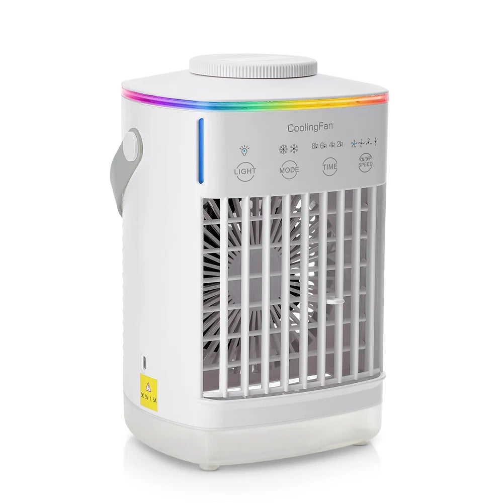 Portable Desktop Air Cooler and Humidifier with Misting Fan for Home