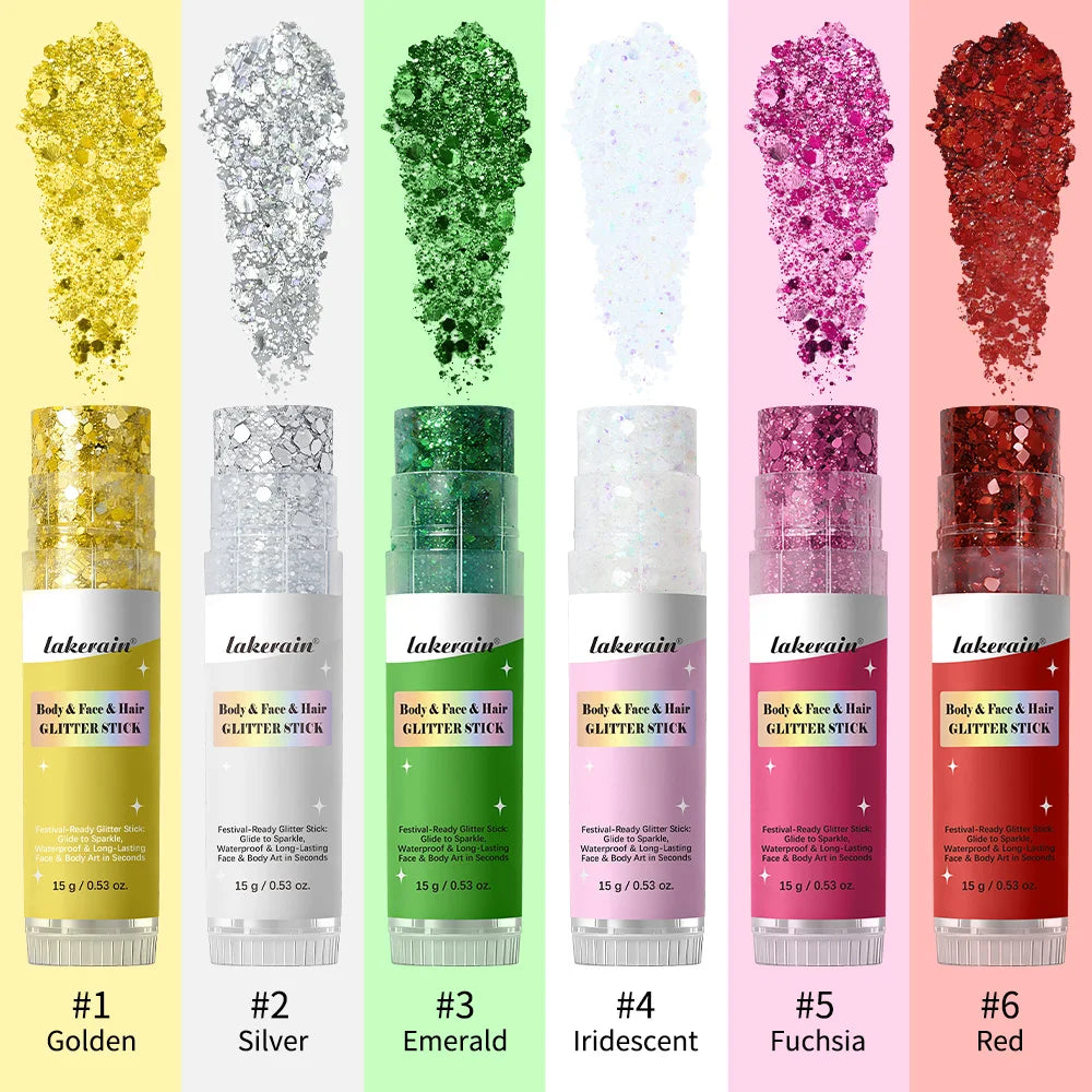 Shimmer Glitter Balm Stick for Face, Hair and Body Makeup